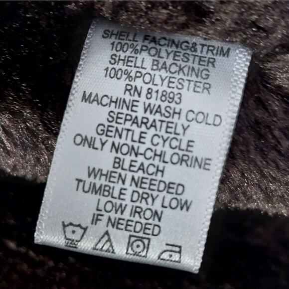 DENIM & CO.! RICH ESPRESSO BROWN VEGAN SUEDE & SHEARLING LINED JACKET! SZ XL - Picture 13 of 14